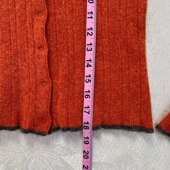 American Eagle Wool Blend Orange Sweater Cardigan Slightly Cropped - Picture 11 of 13